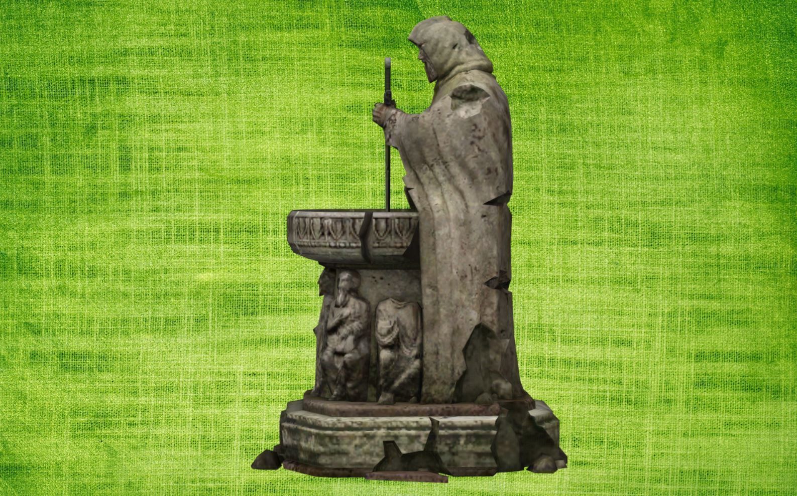 Architecture element 04 - templefount Low-poly 3D model_2