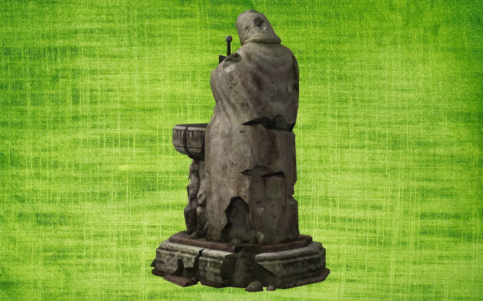 Architecture element 04 - templefount Low-poly 3D model_3