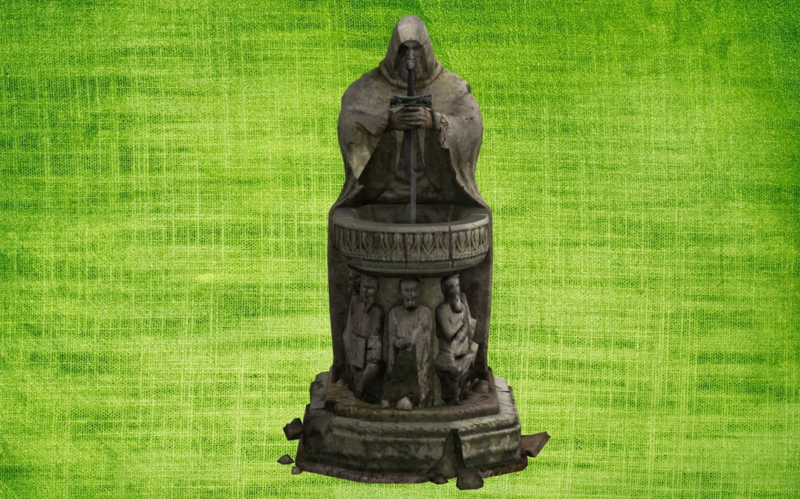 Architecture element 04 - templefount Low-poly 3D model_1