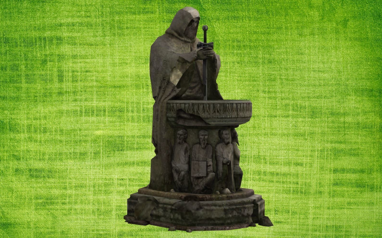 Architecture element 04 - templefount Low-poly 3D model_4