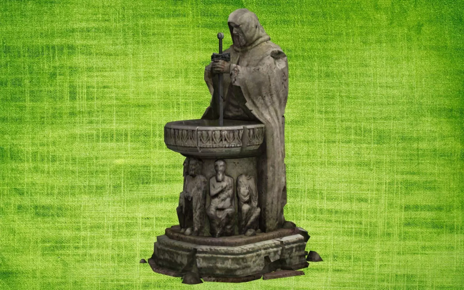 Architecture element 04 - templefount Low-poly 3D model_0