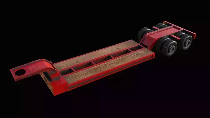 Lowboy Trailer PBR Low-poly 3D model