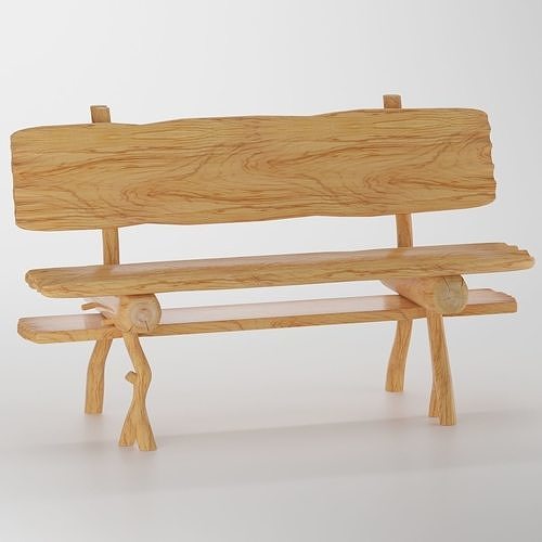 Wooden bench 3D model