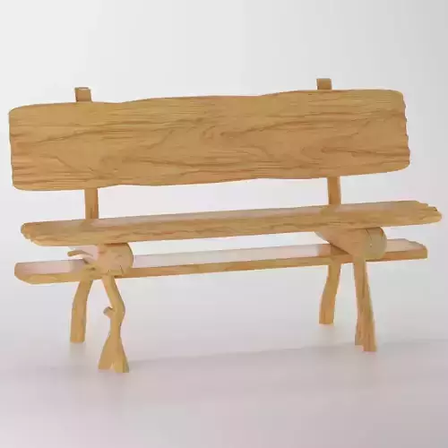 Wooden bench 3D model