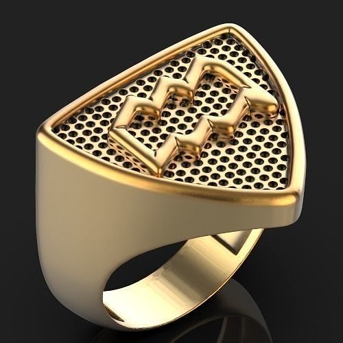  Zodiac Aquarius ring Silver Gold  Print 3D print model