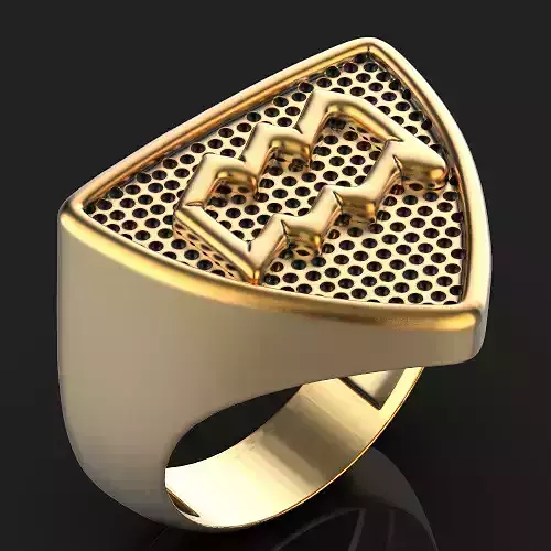  Zodiac Aquarius ring Silver Gold  Print 3D print model