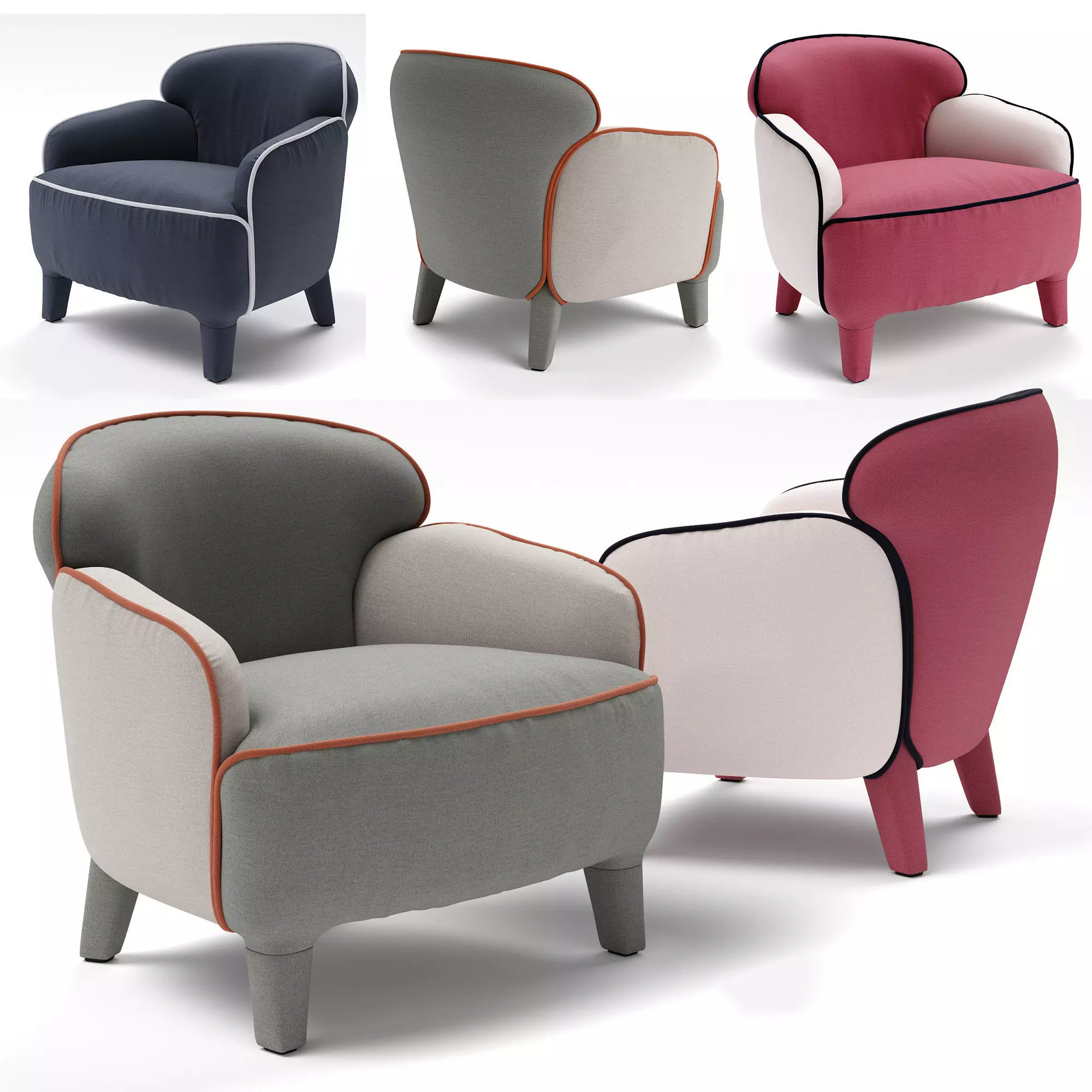 Polpetta chair 3D model_0