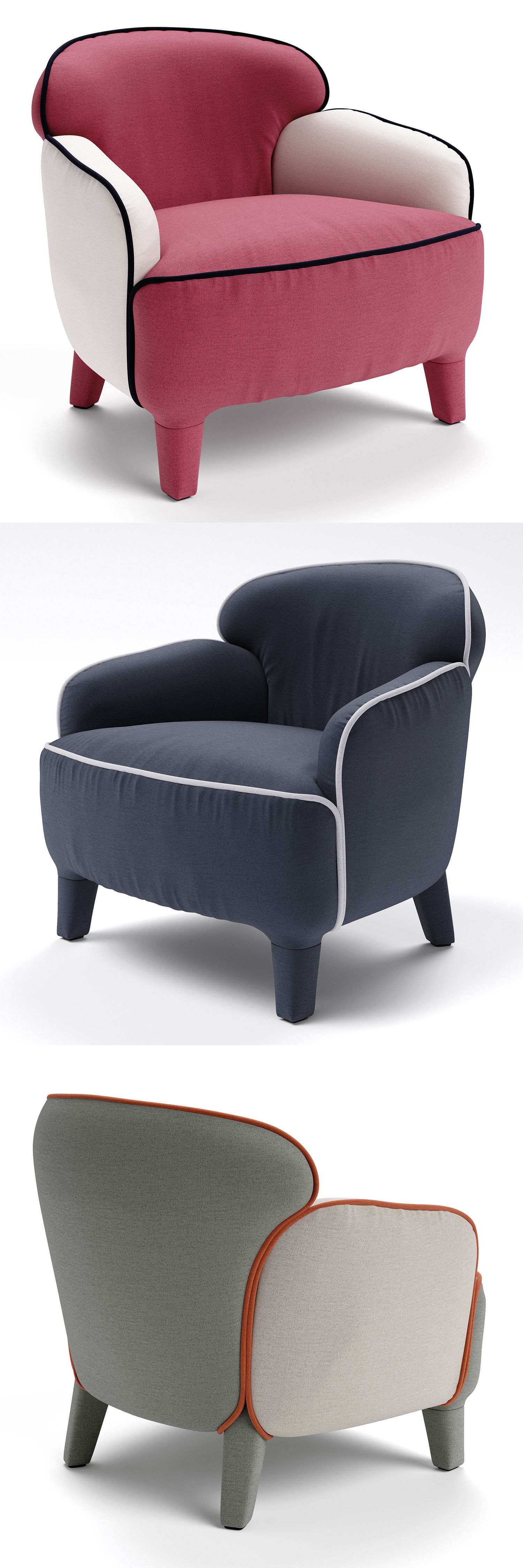 Polpetta chair 3D model_1