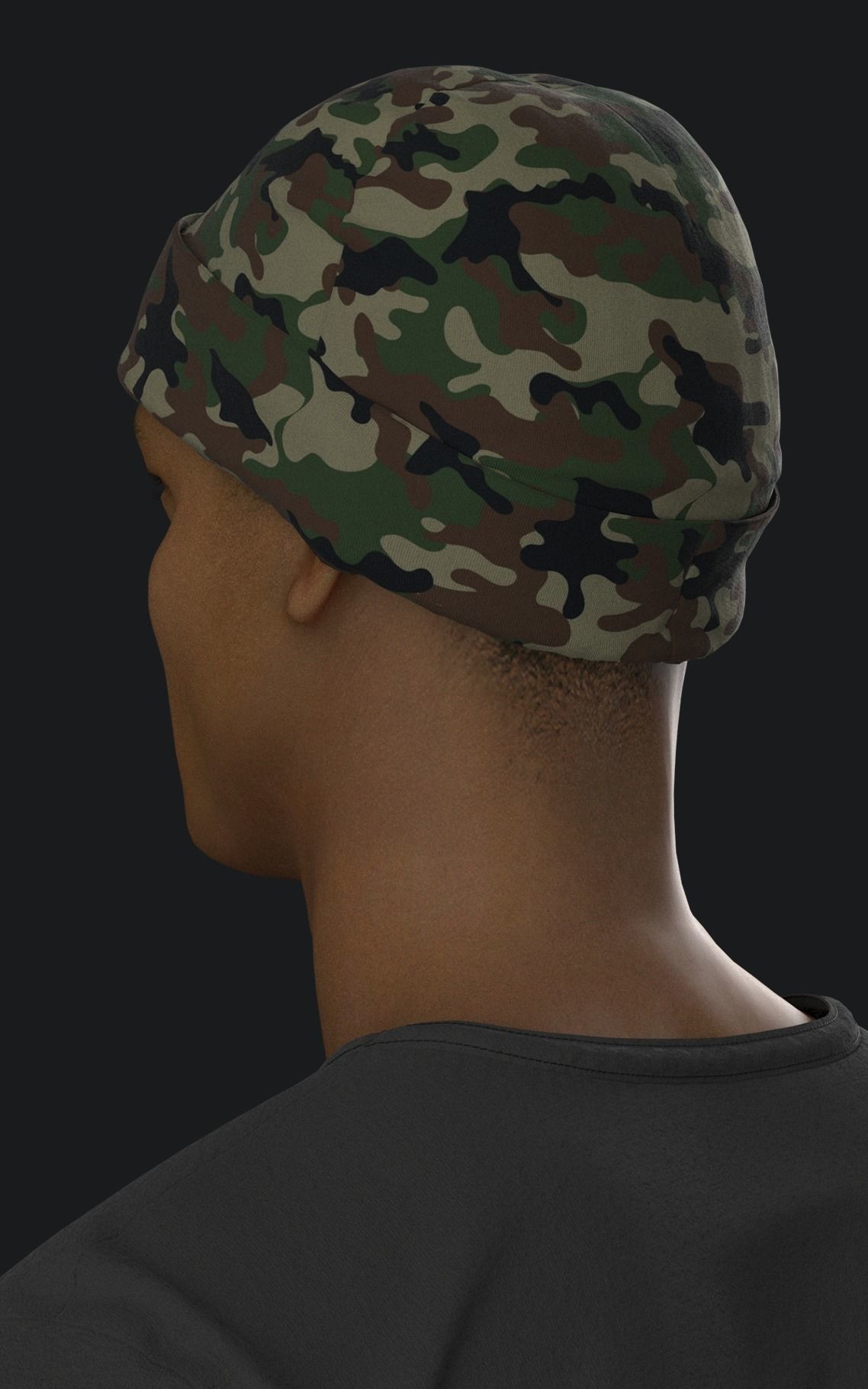 Military Ribbed Hats 3D model_7