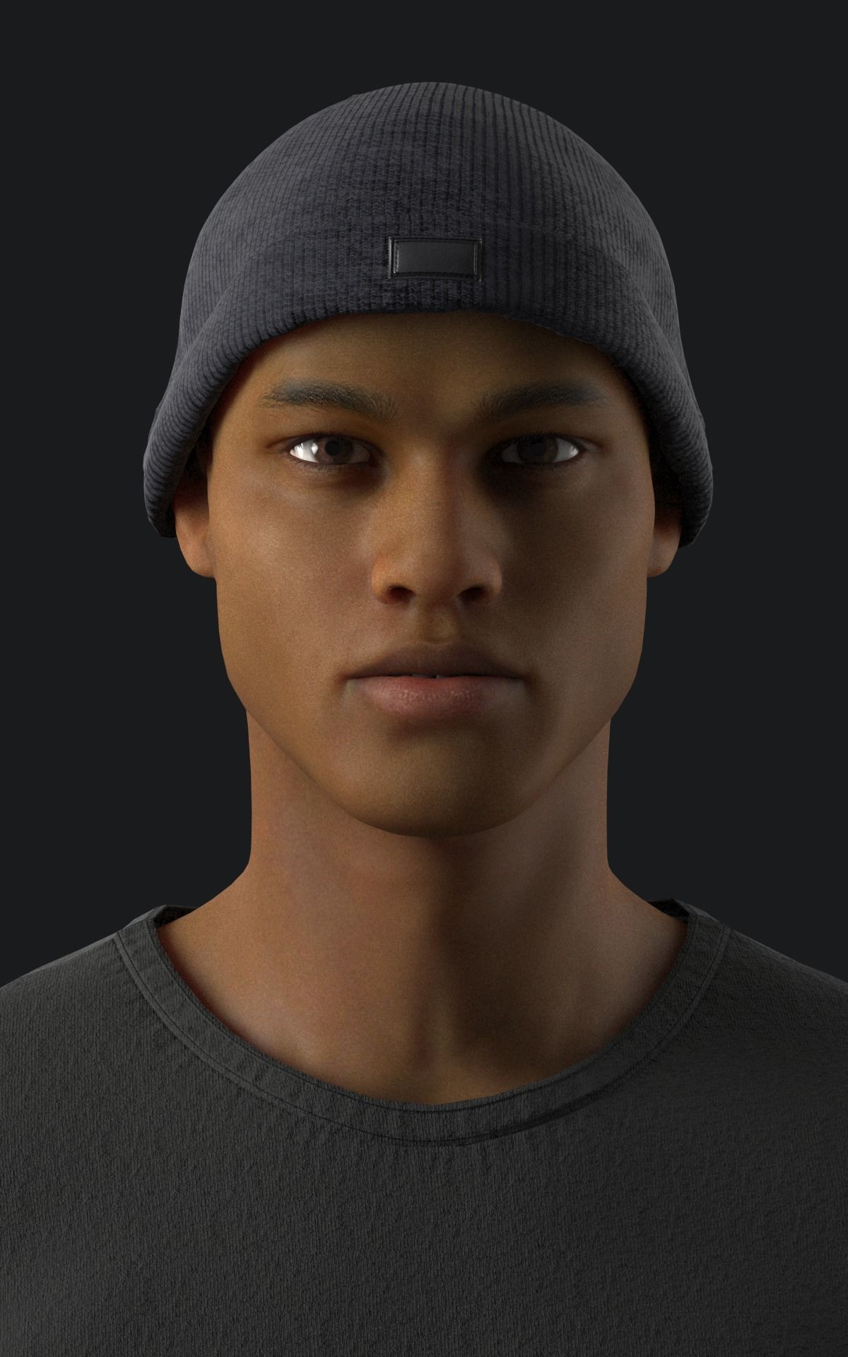 Military Ribbed Hats 3D model_3