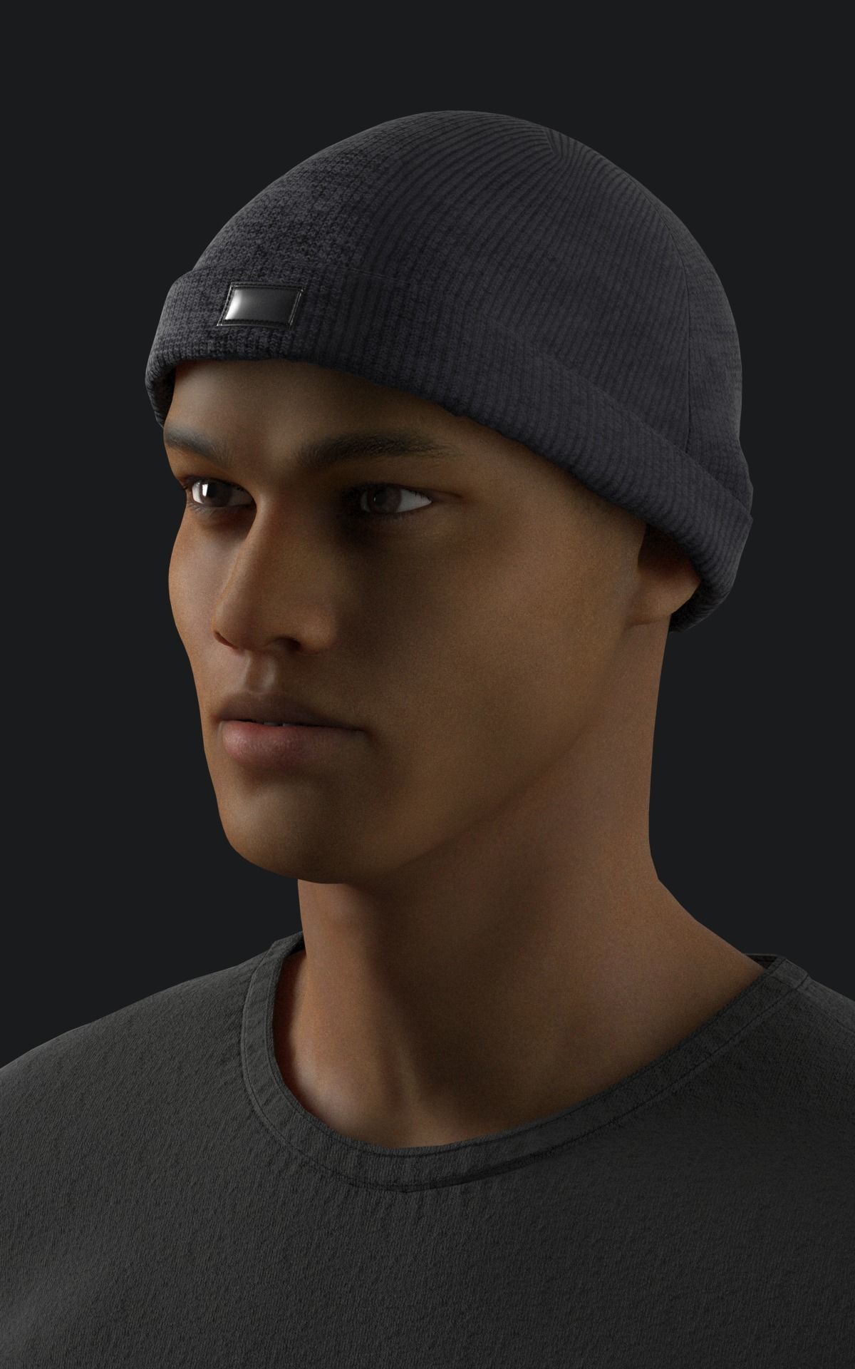 Military Ribbed Hats 3D model_4