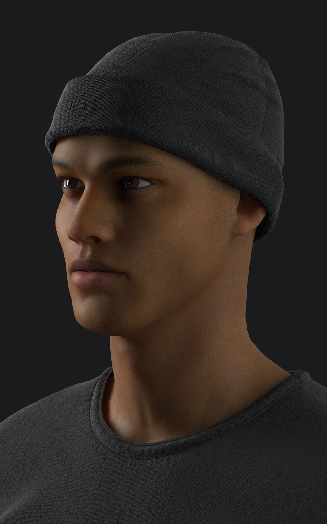 Military Ribbed Hats 3D model_1