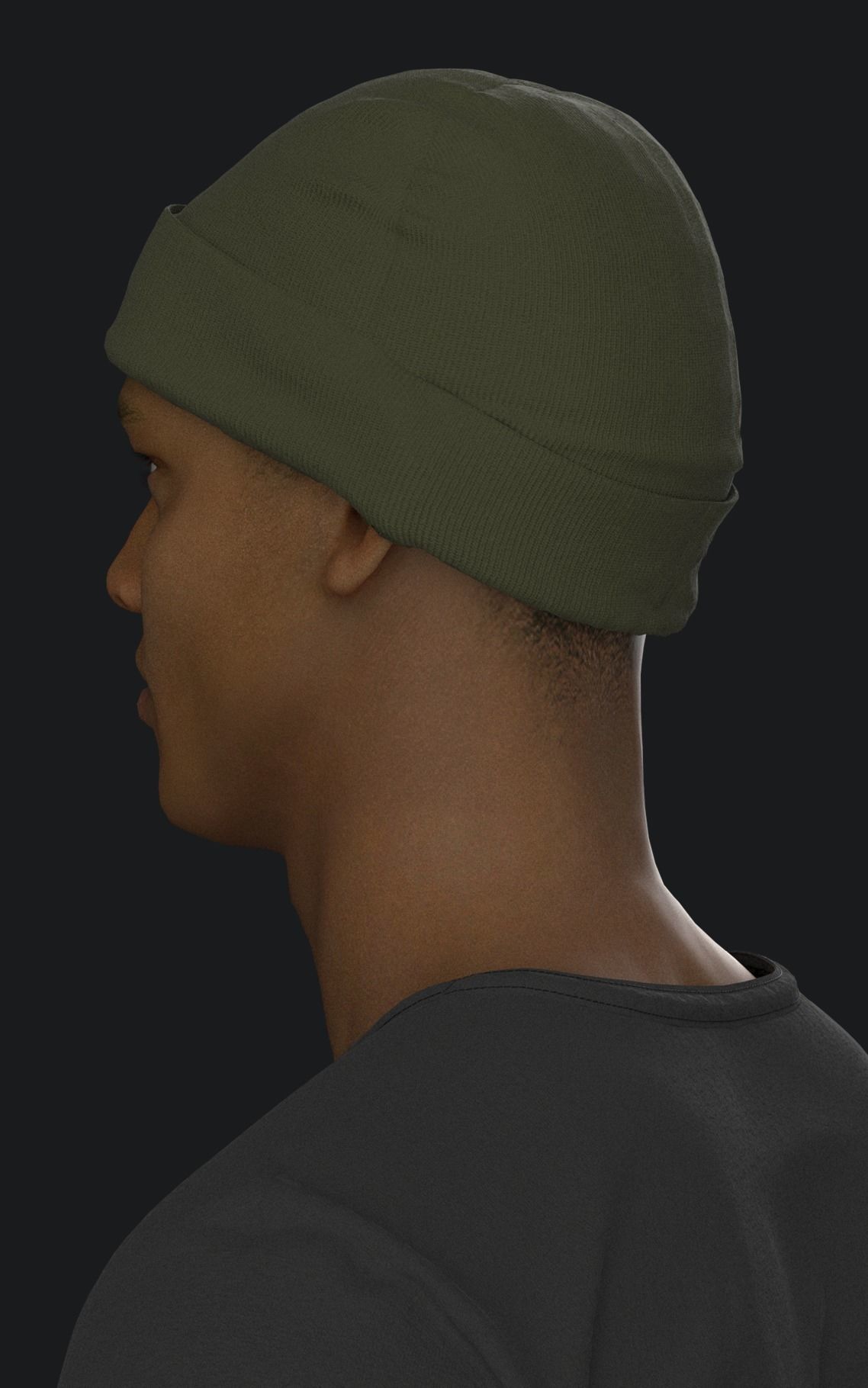 Military Ribbed Hats 3D model_8