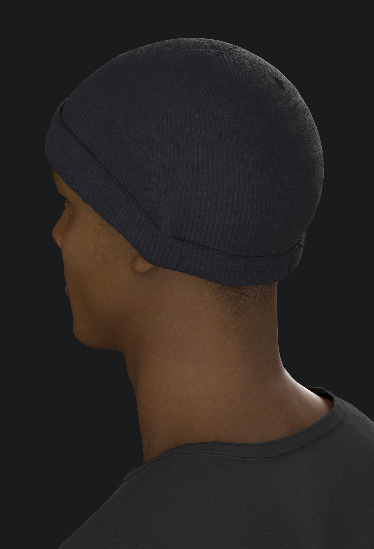 Military Ribbed Hats 3D model_5