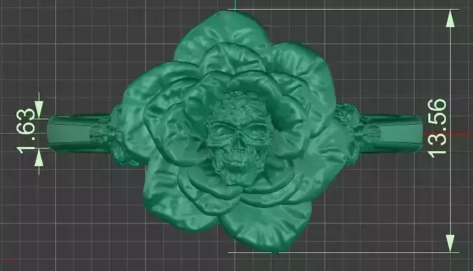 ring rose with skulls