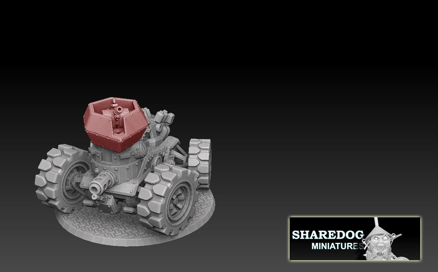 AA Gun Pillbox Turret 3D print model_28