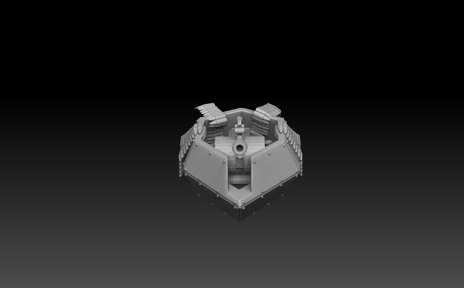 AA Gun Pillbox Turret 3D print model_8