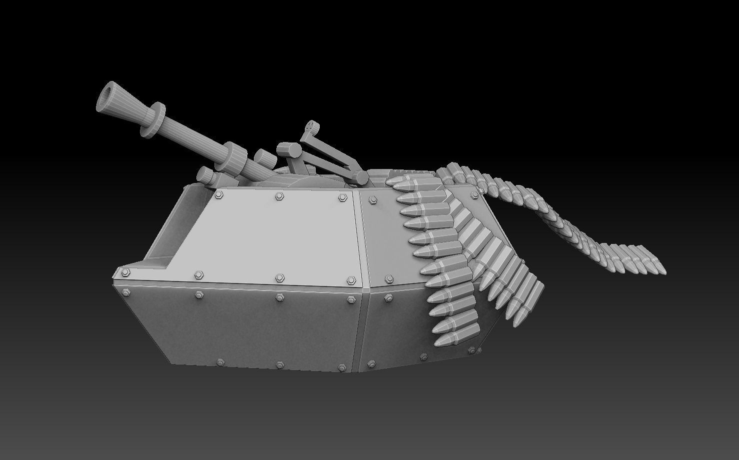 AA Gun Pillbox Turret 3D print model_7