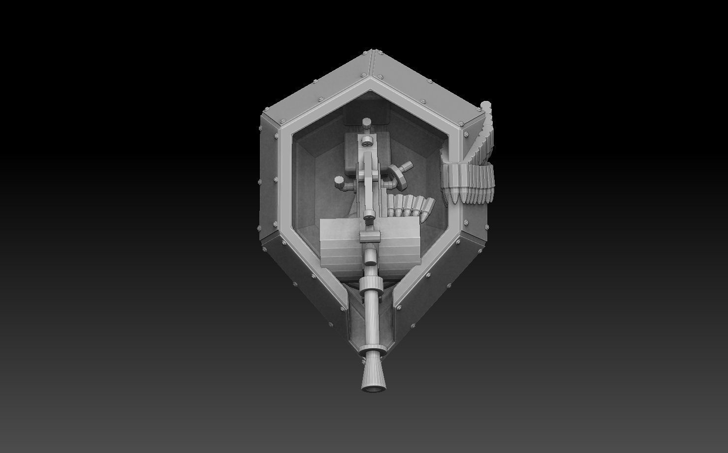 AA Gun Pillbox Turret 3D print model_3