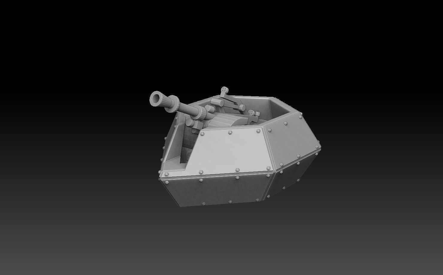 AA Gun Pillbox Turret 3D print model_1