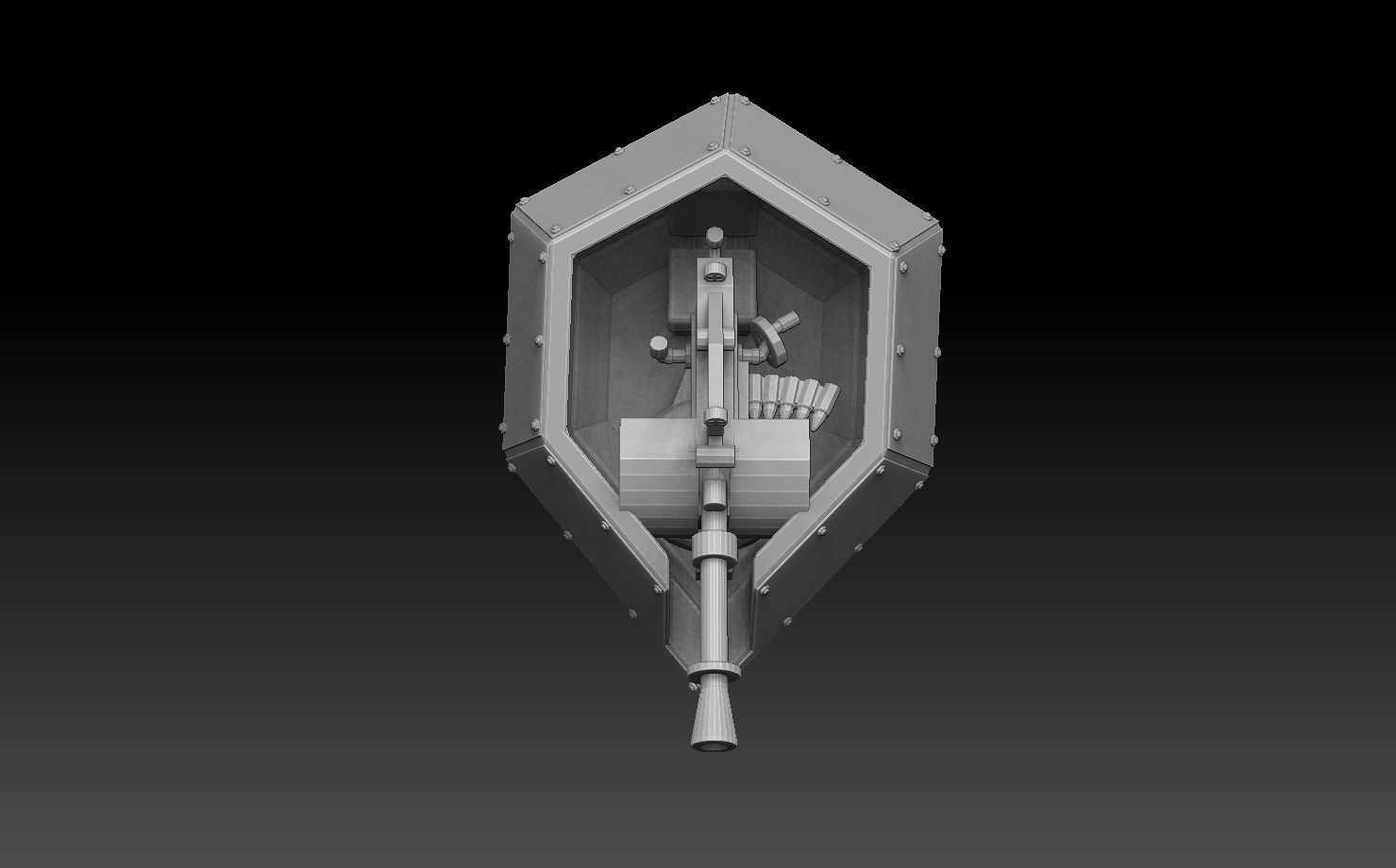 AA Gun Pillbox Turret 3D print model_2