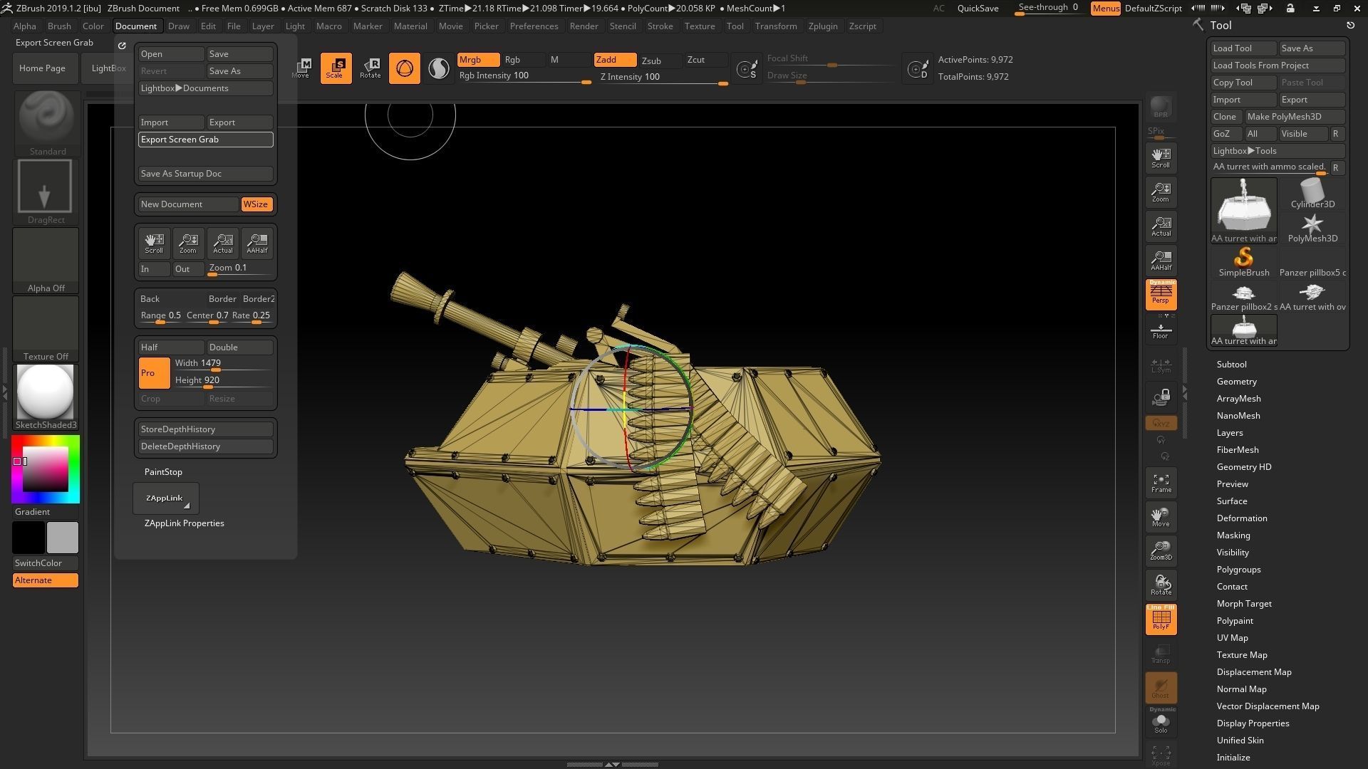 AA Gun Pillbox Turret 3D print model_24