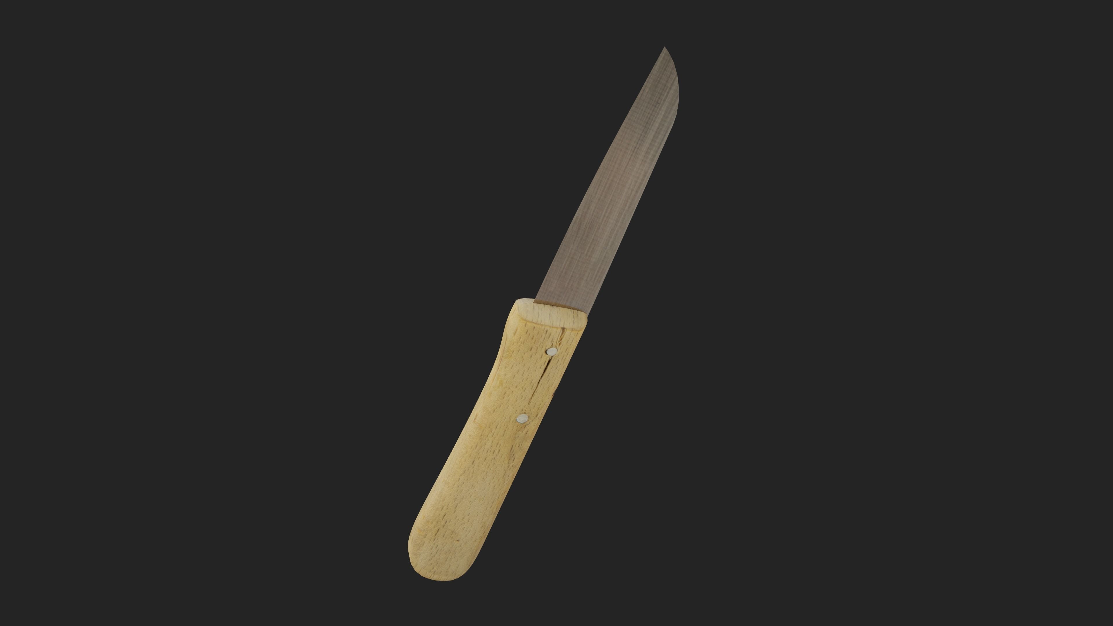 KNIFE wooden Low-poly 3D model_1