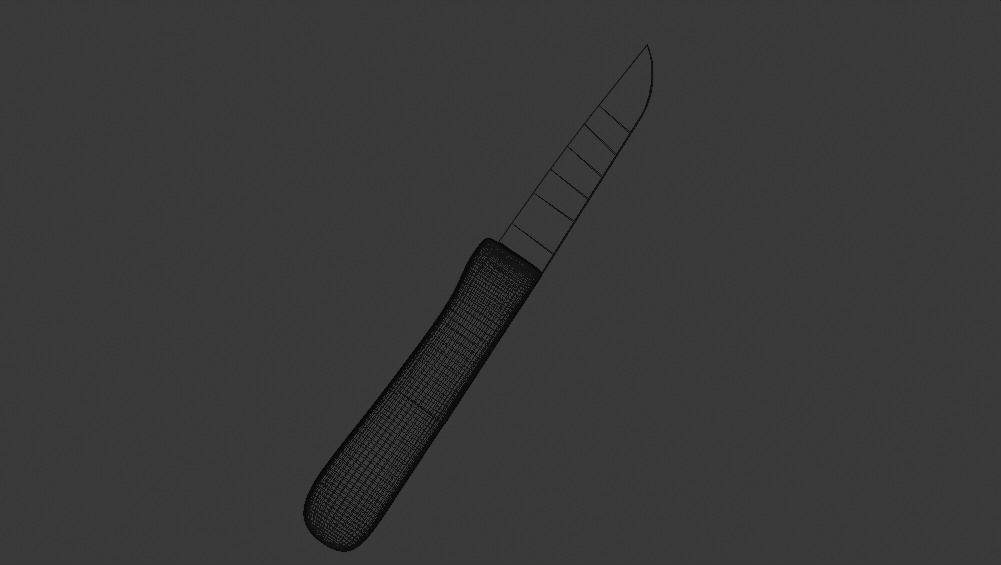 KNIFE wooden Low-poly 3D model_4