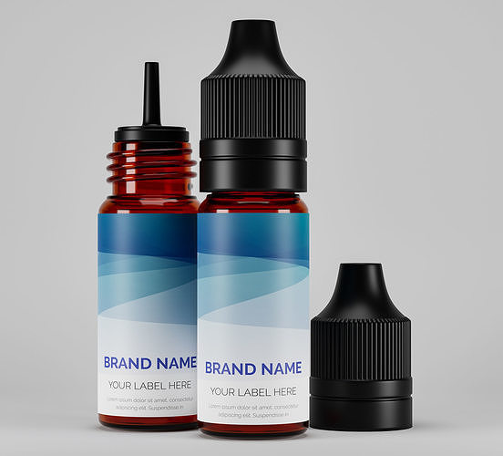 E-liquid Glass Bottle 3D model