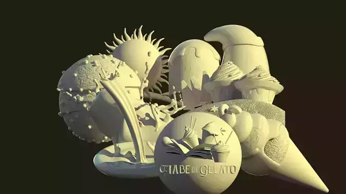 Ice-cream egg 3D model