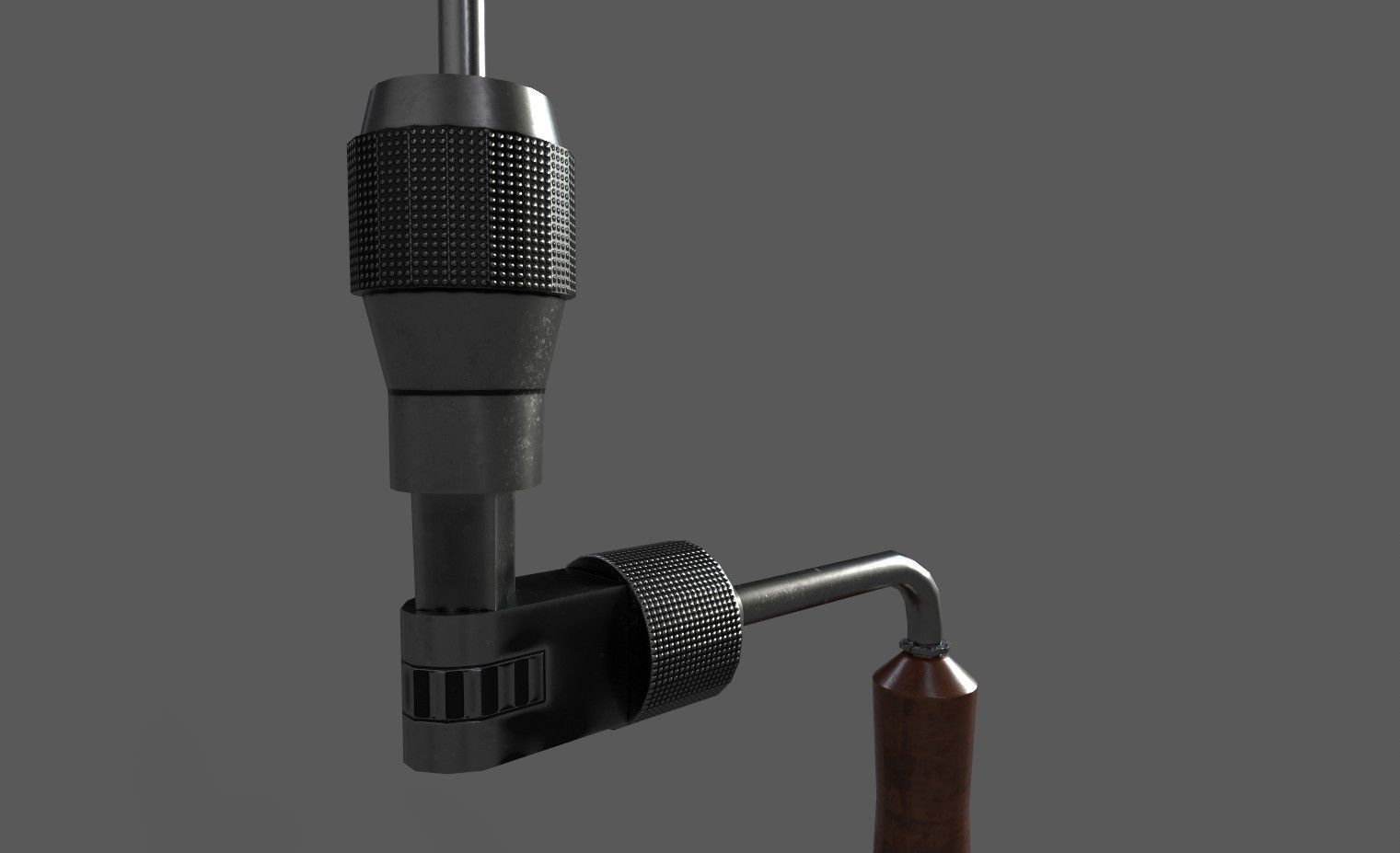 Vintage Low Poly Hand-Drill Low-poly 3D model_13