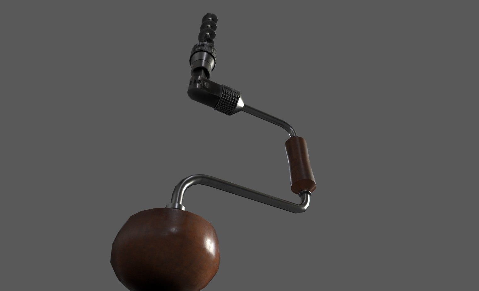 Vintage Low Poly Hand-Drill Low-poly 3D model_15
