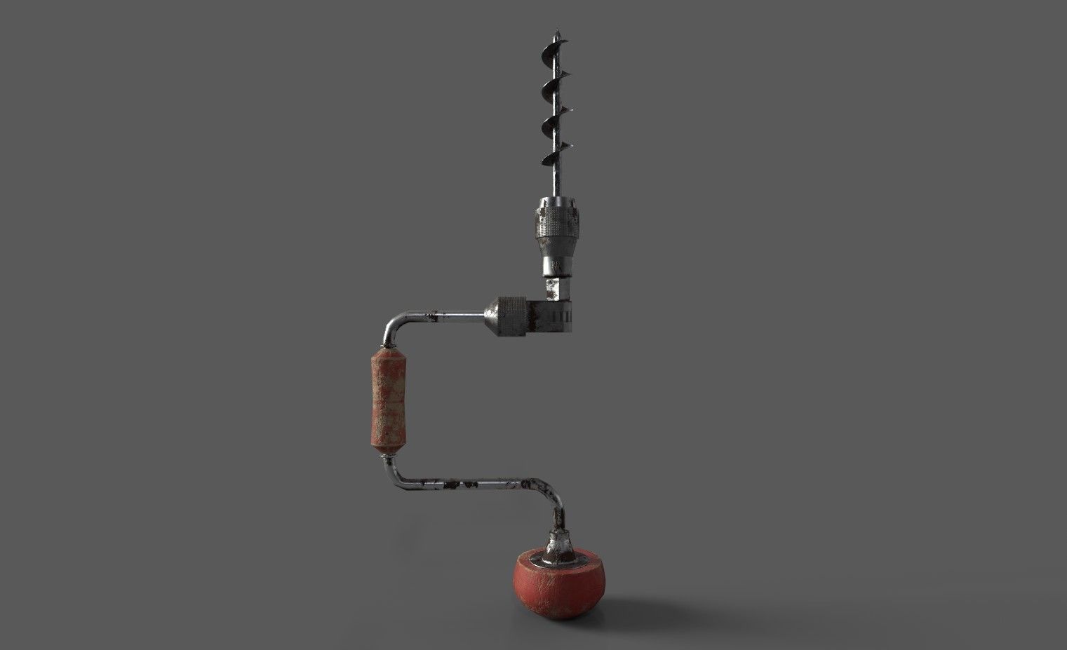 Vintage Low Poly Hand-Drill Low-poly 3D model_10