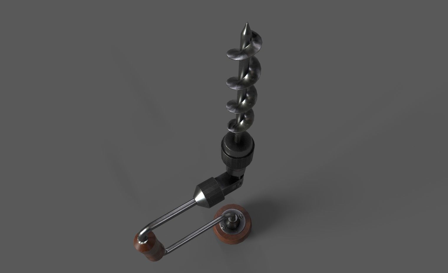 Vintage Low Poly Hand-Drill Low-poly 3D model_11