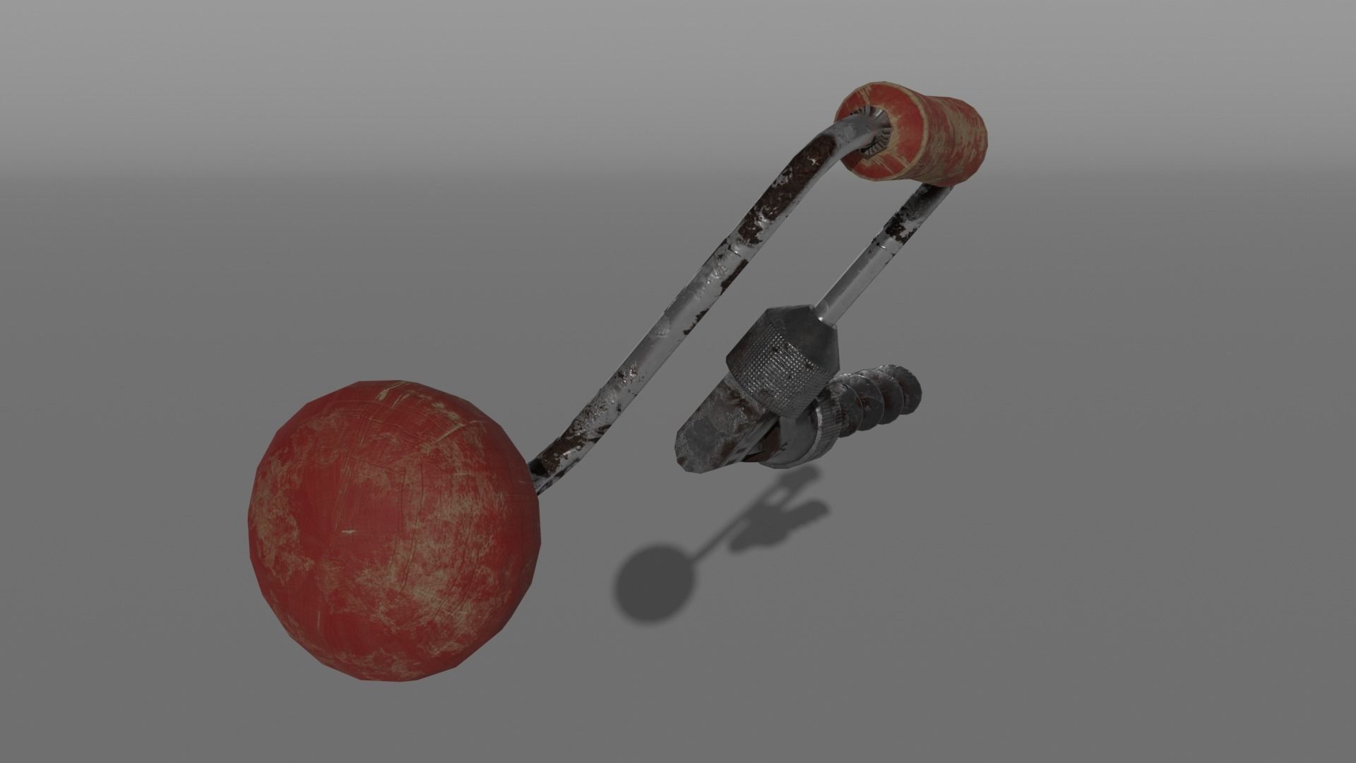 Vintage Low Poly Hand-Drill Low-poly 3D model_6