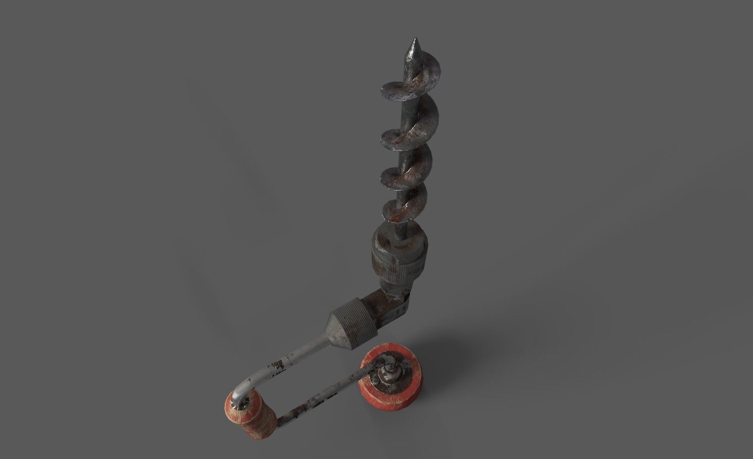 Vintage Low Poly Hand-Drill Low-poly 3D model_12