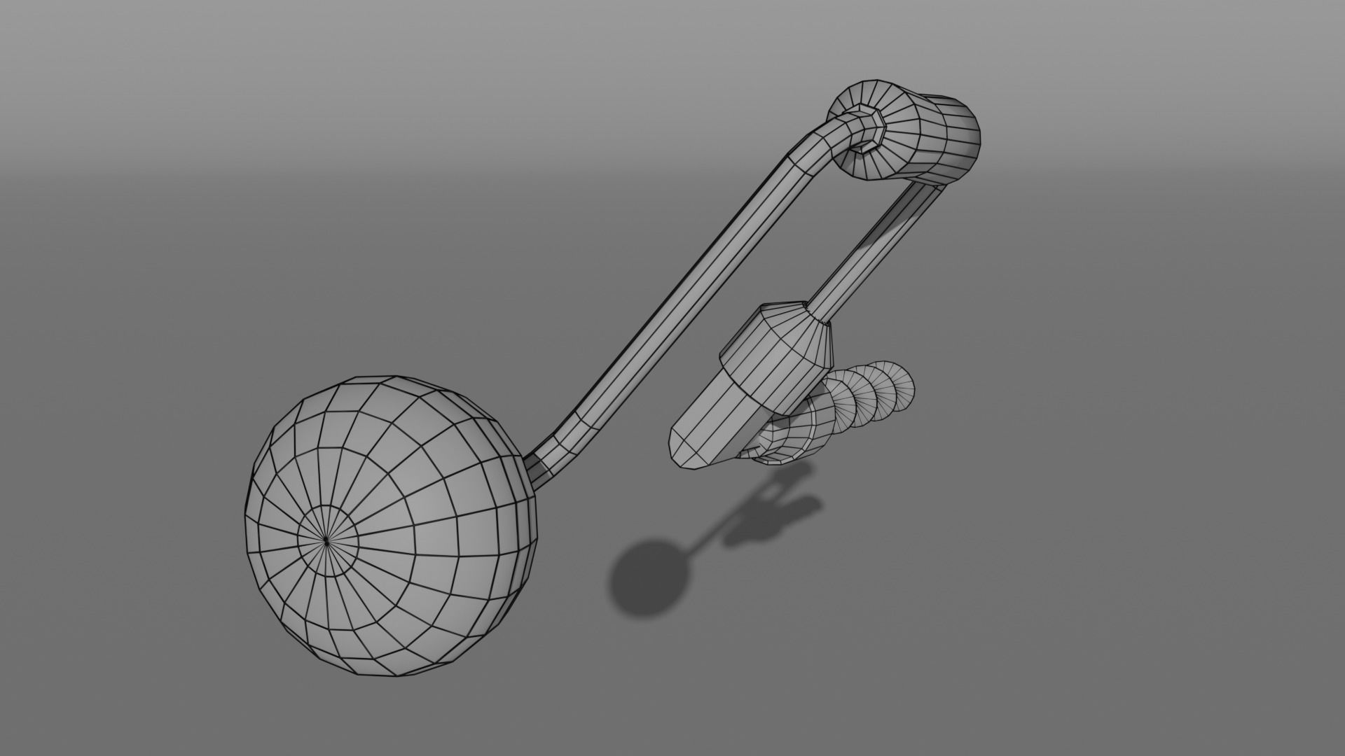 Vintage Low Poly Hand-Drill Low-poly 3D model_8