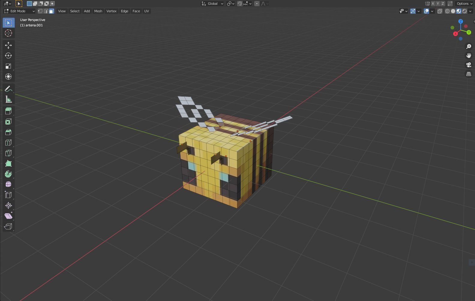 Minecraft Bee Free Free low-poly 3D model_5