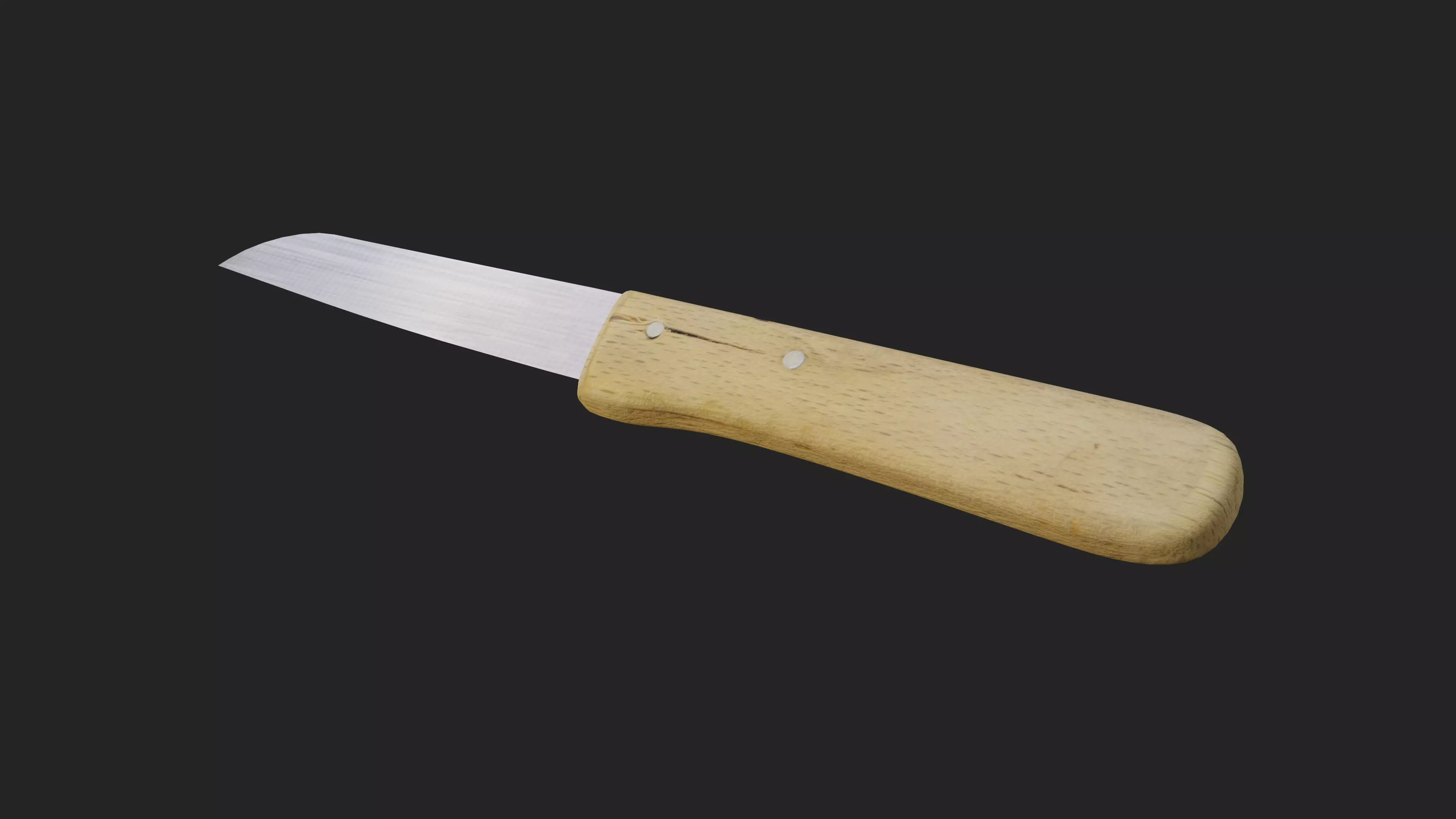 KNIFE wooden Low-poly 3D model_0