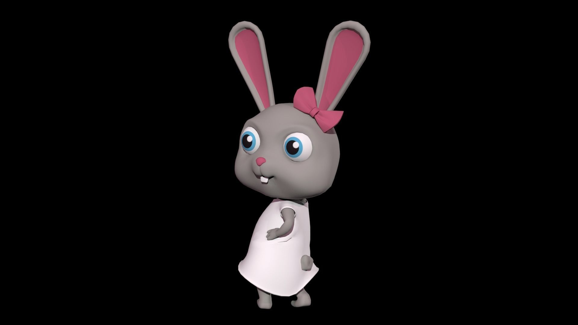 RABBIT GIRL Low-poly 3D model_1