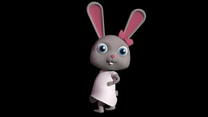 RABBIT GIRL Low-poly 3D model