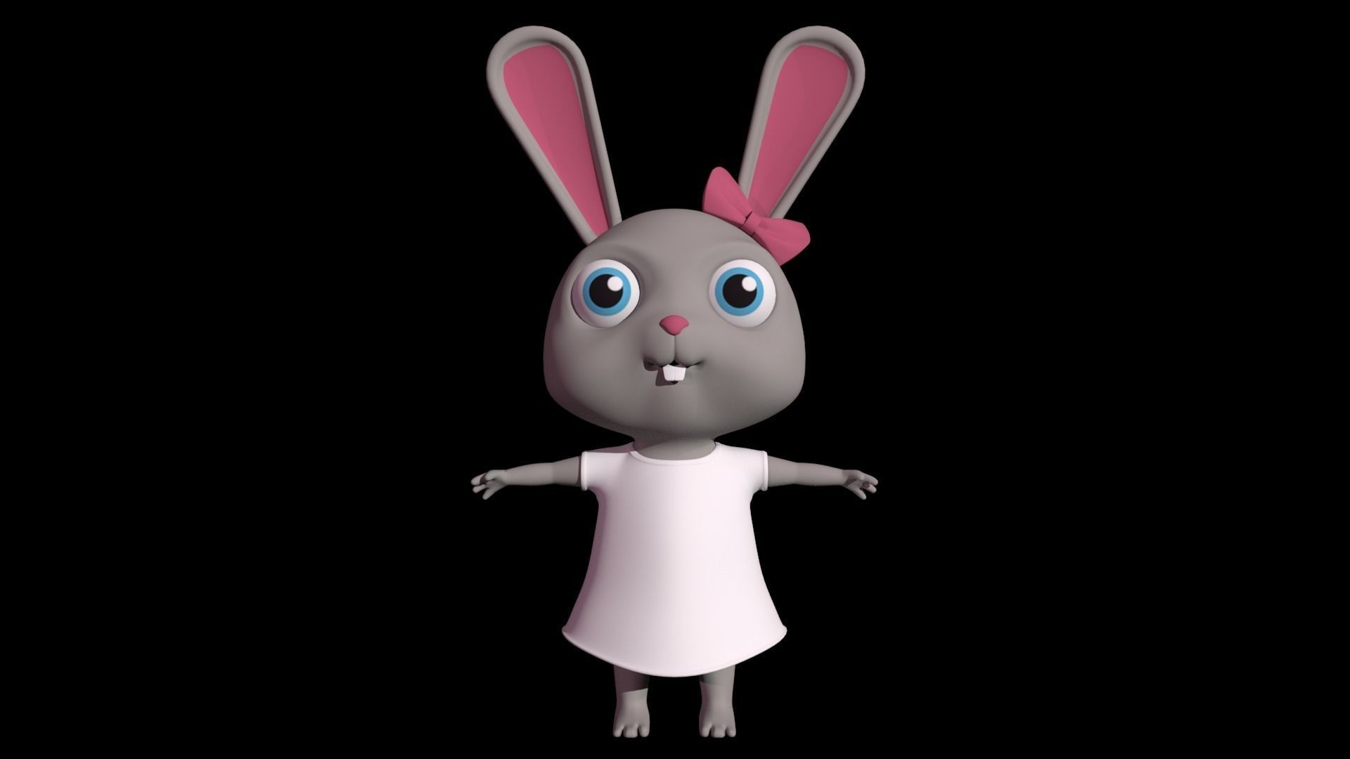 RABBIT GIRL Low-poly 3D model_3