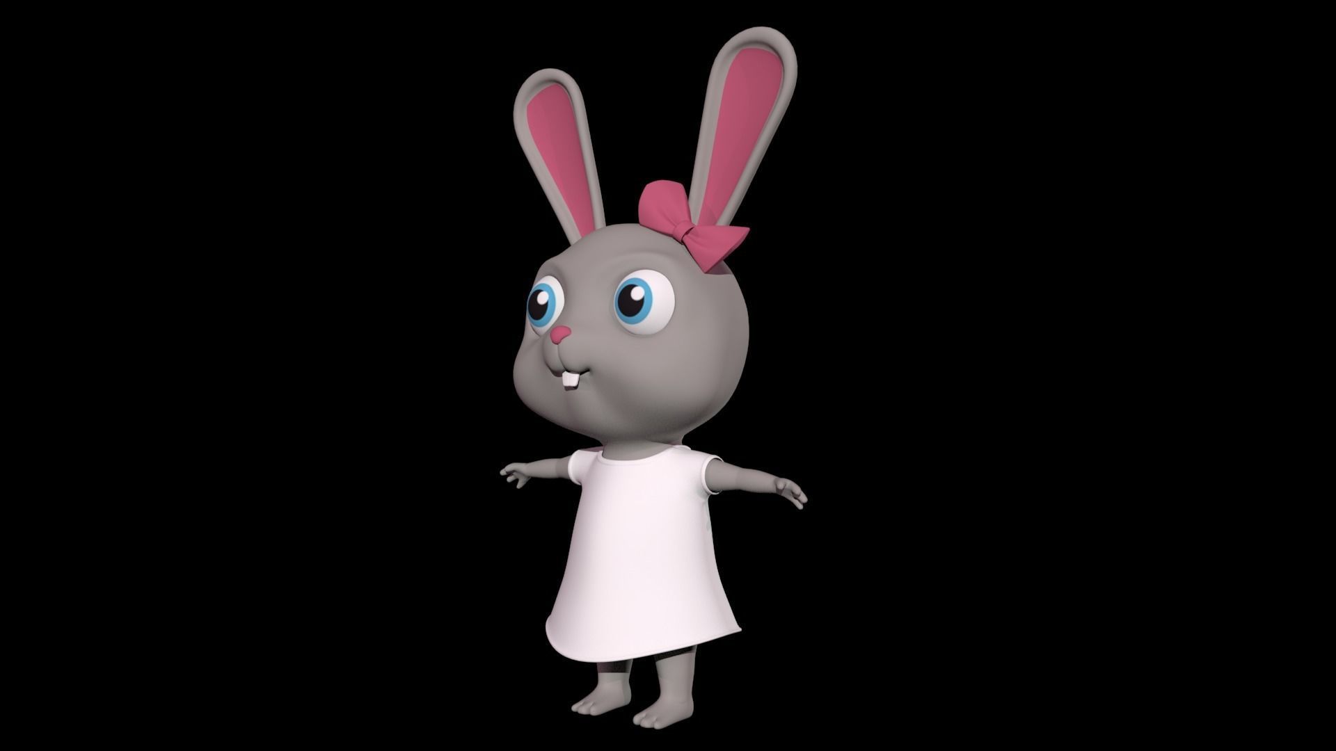 RABBIT GIRL Low-poly 3D model_2