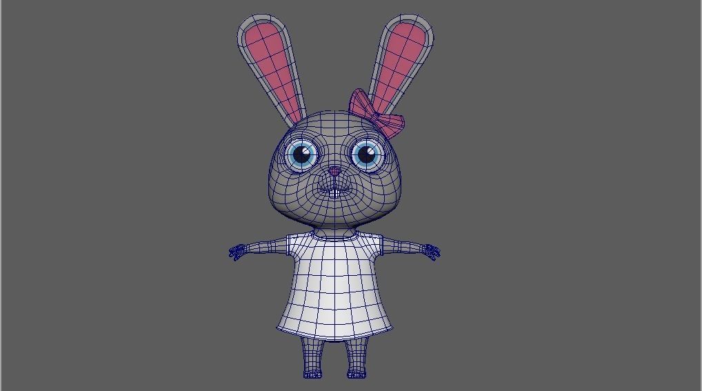 RABBIT GIRL Low-poly 3D model_7