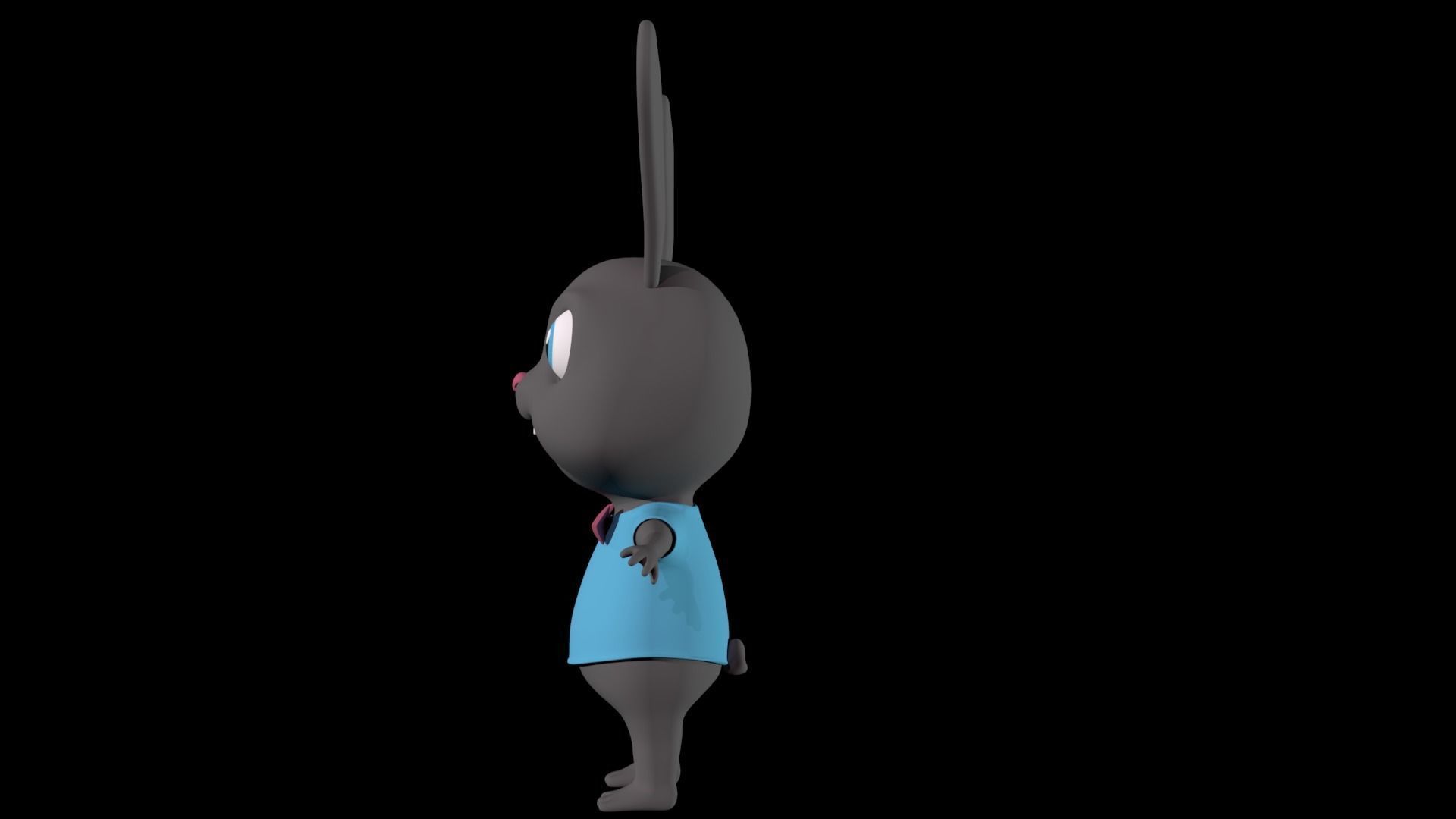RABBIT BOY Low-poly 3D model_4