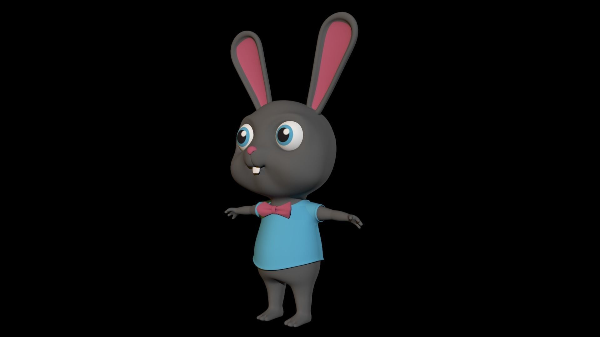 RABBIT BOY Low-poly 3D model_3