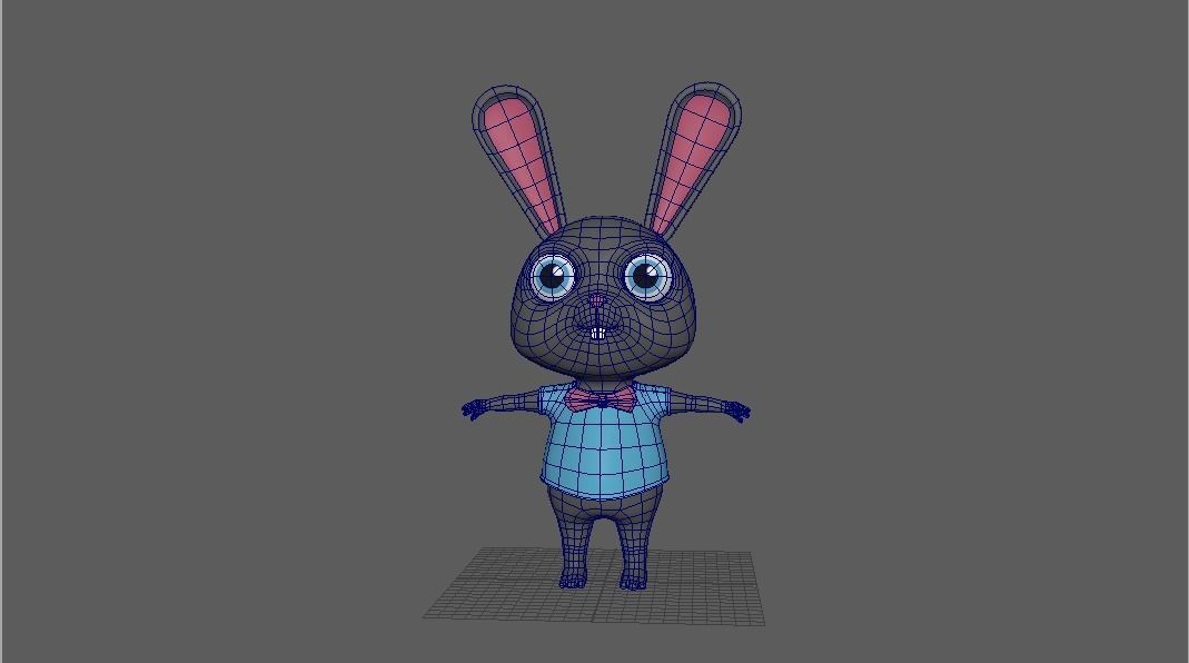 RABBIT BOY Low-poly 3D model_6
