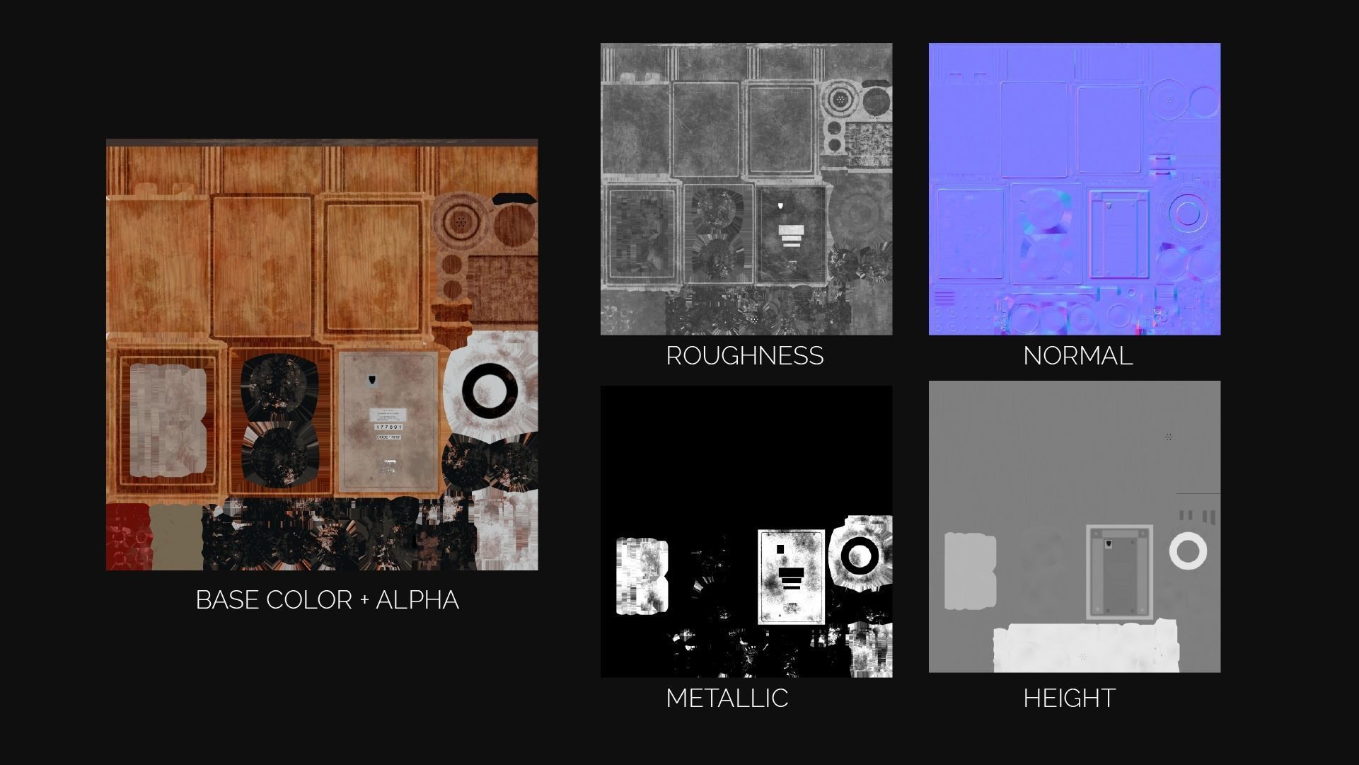 Wooden Antique Phone Low-poly 3D model_11