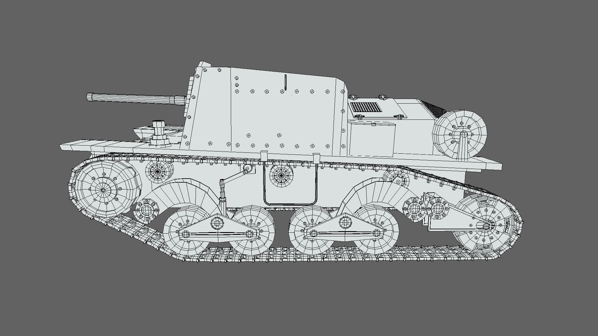 Cartoon Semovente L40 da 47-32 Tank 3D model_14