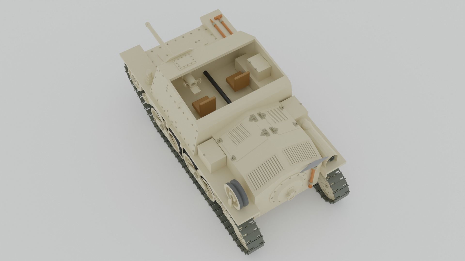 Cartoon Semovente L40 da 47-32 Tank 3D model_8